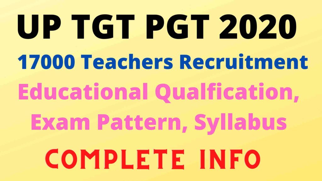 UP TGT PGT recruitment 2020