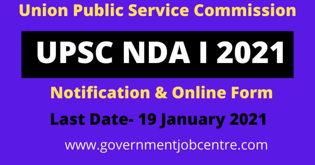  UPSC NDA I 2021 Online Form
