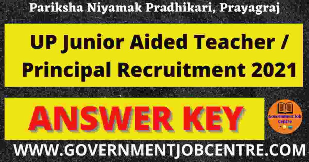 UP JUNIOR AIDED ANSWER KEY 2021