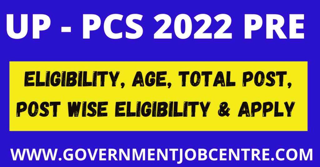 UP PCS 2022 Pre Online Form